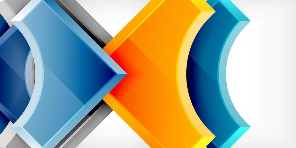 Square, arrow shapes with round elements Vector Illustration For Wallpaper Stock Illustration