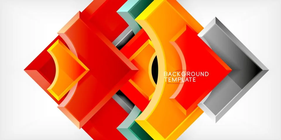 Square, arrow shapes with round elements Vector Illustration For Wallpaper Stock Illustration