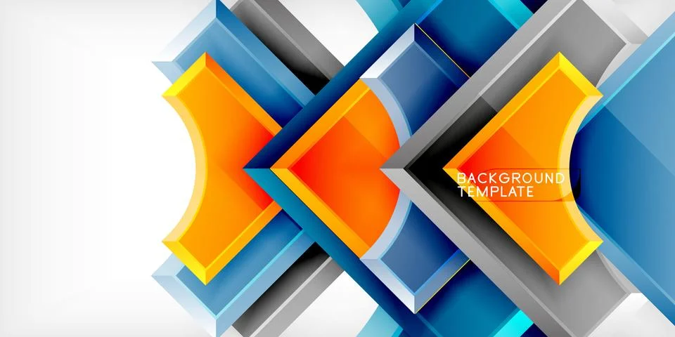 Square, arrow shapes with round elements Vector Illustration For Wallpaper Illustrazione stock