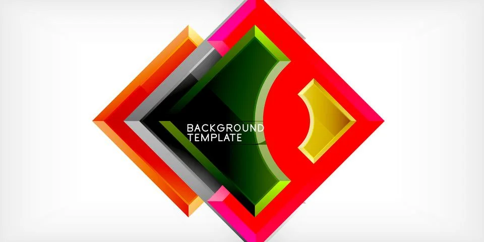 Square, arrow shapes with round elements Vector Illustration For Wallpaper Stock Illustration