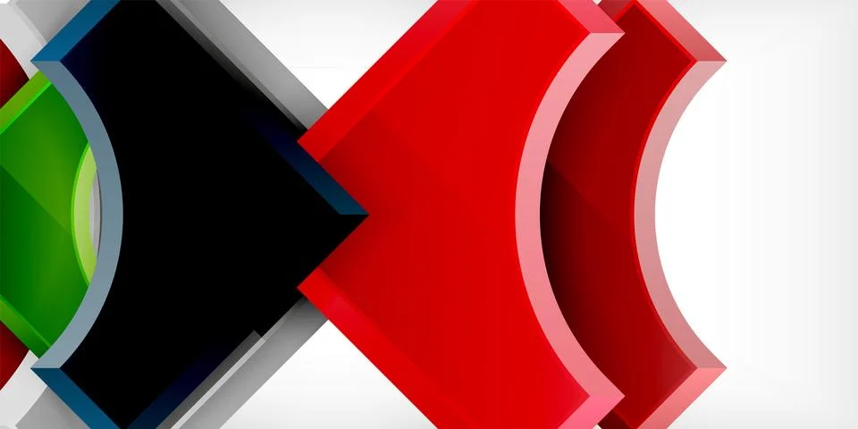 Square, arrow shapes with round elements Vector Illustration For Wallpaper Illustrazione stock