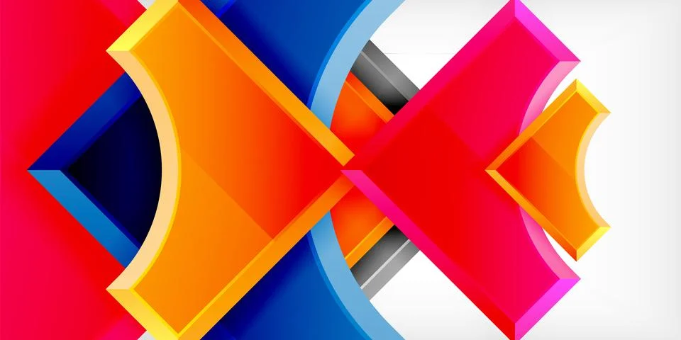 Square, arrow shapes with round elements Vector Illustration For Wallpaper Illustrazione stock