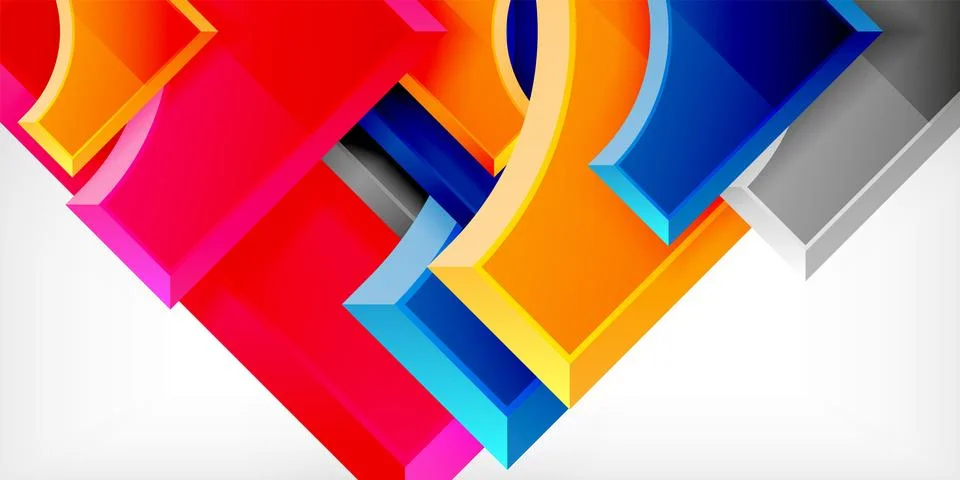 Square, arrow shapes with round elements Vector Illustration For Wallpaper Stock Illustration