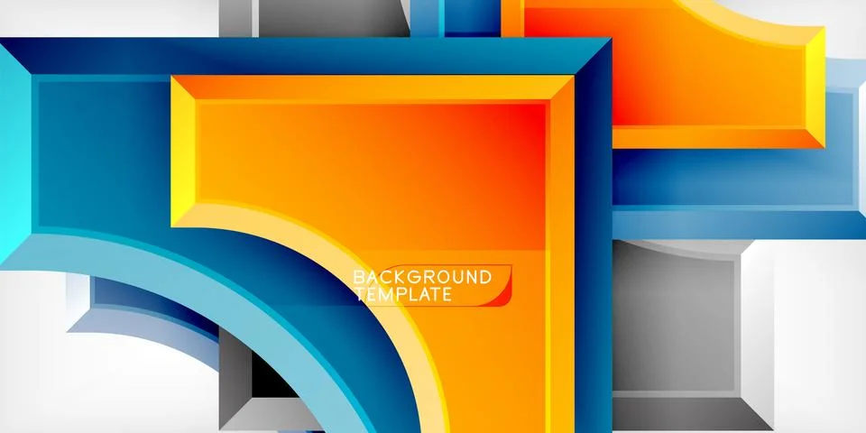 Square, arrow shapes with round elements Vector Illustration For Wallpaper Illustrazione stock