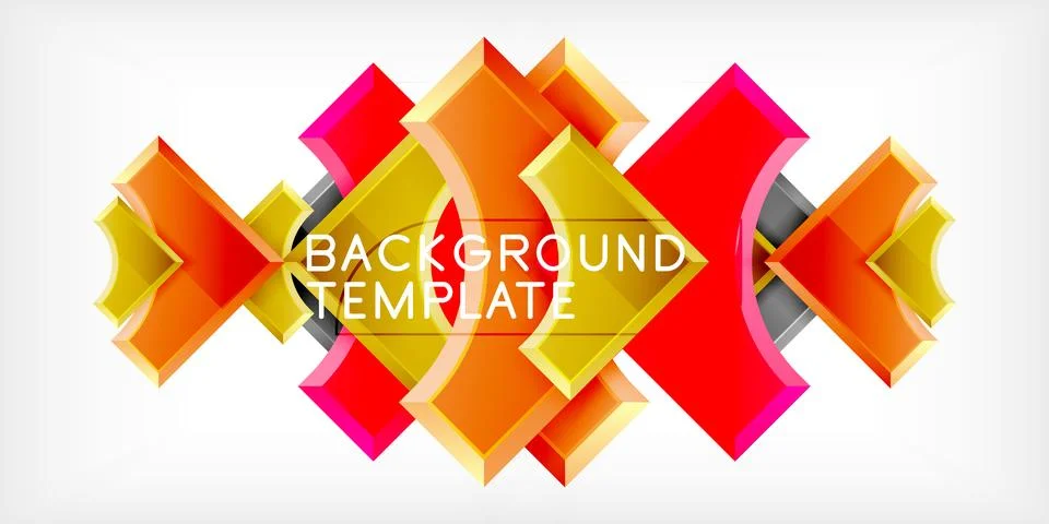 Square, arrow shapes with round elements Vector Illustration For Wallpaper Illustrazione stock