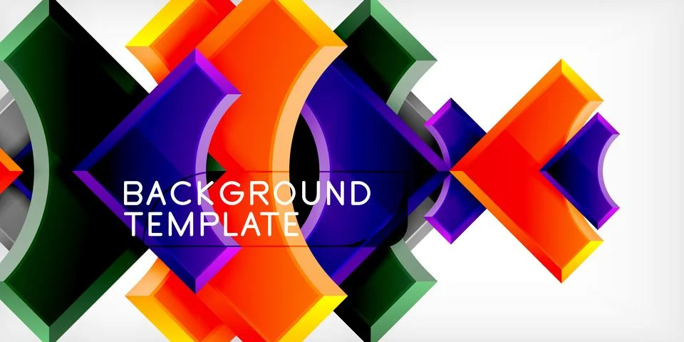 Square, arrow shapes with round elements Vector Illustration For Wallpaper Stock Illustration