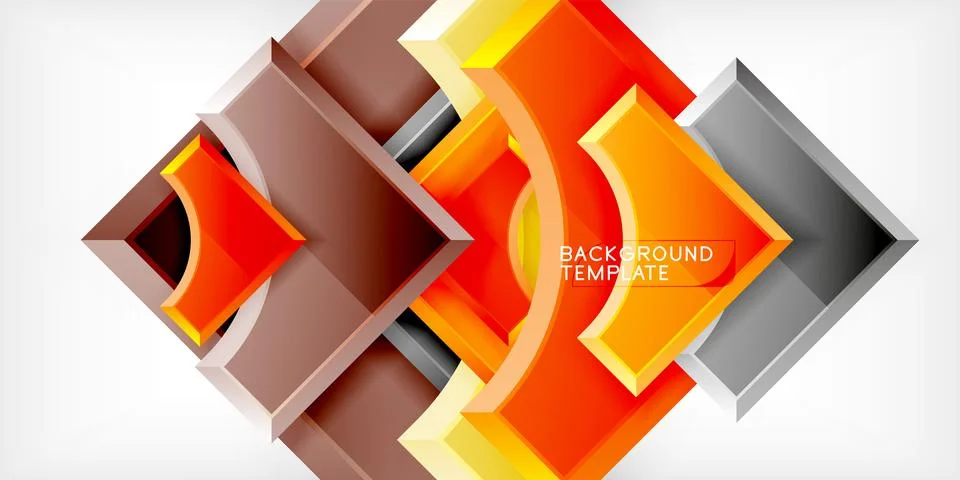 Square, arrow shapes with round elements Vector Illustration For Wallpaper Stock Illustration