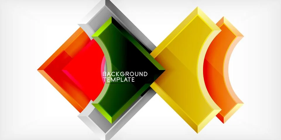 Square, arrow shapes with round elements Vector Illustration For Wallpaper Stock Illustration