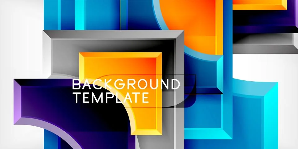 Square, arrow shapes with round elements Vector Illustration For Wallpaper Illustrazione stock