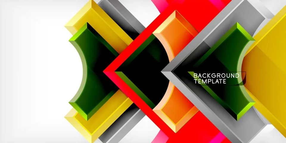 Square, arrow shapes with round elements Vector Illustration For Wallpaper Stock Illustration