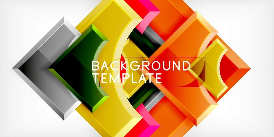 Square, arrow shapes with round elements Vector Illustration For Wallpaper Stock Illustration