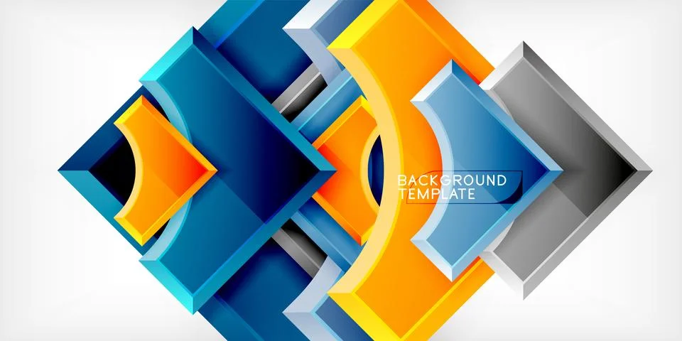 Square, arrow shapes with round elements Vector Illustration For Wallpaper Stock Illustration