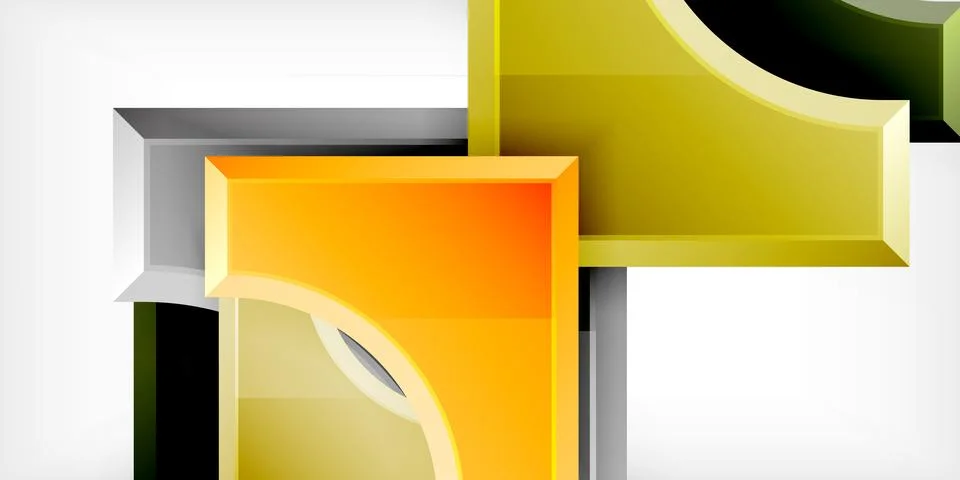 Square, arrow shapes with round elements Vector Illustration For Wallpaper Illustrazione stock