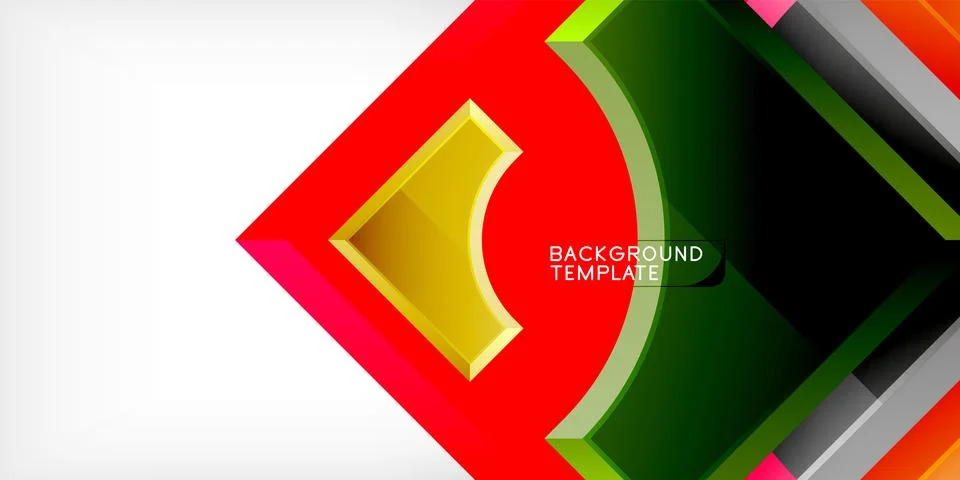 Square, arrow shapes with round elements Vector Illustration For Wallpaper Stock Illustration