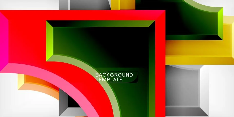 Square, arrow shapes with round elements Vector Illustration For Wallpaper Stock Illustration