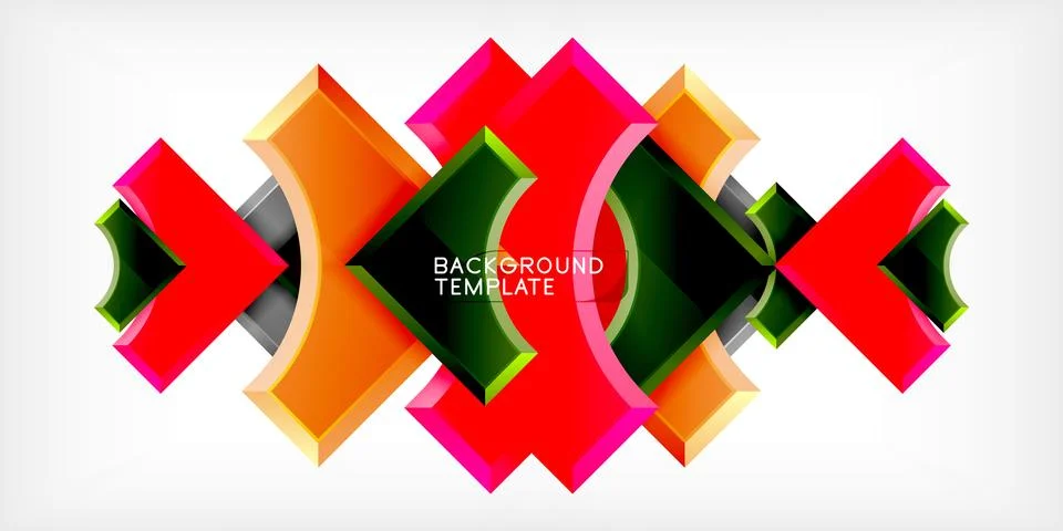 Square, arrow shapes with round elements Vector Illustration For Wallpaper Illustrazione stock