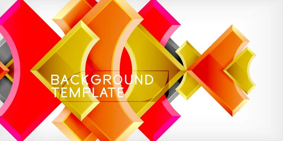 Square, arrow shapes with round elements Vector Illustration For Wallpaper Stock Illustration