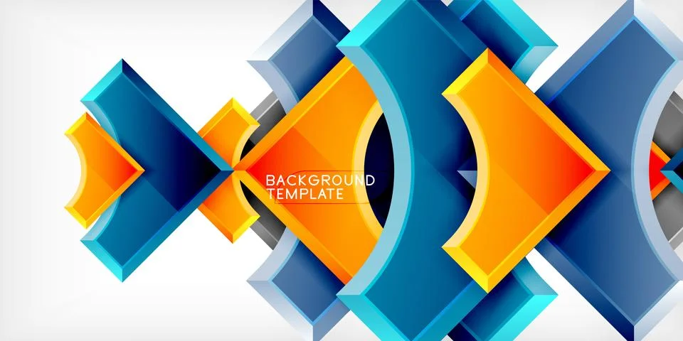 Square, arrow shapes with round elements Vector Illustration For Wallpaper Stock Illustration