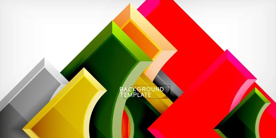 Square, arrow shapes with round elements Vector Illustration For Wallpaper Stock Illustration