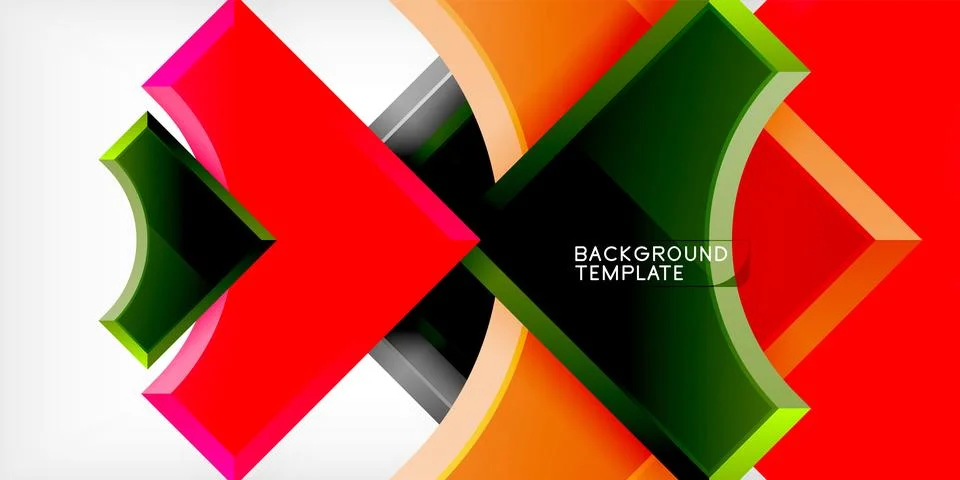 Square, arrow shapes with round elements Vector Illustration For Wallpaper Stock Illustration