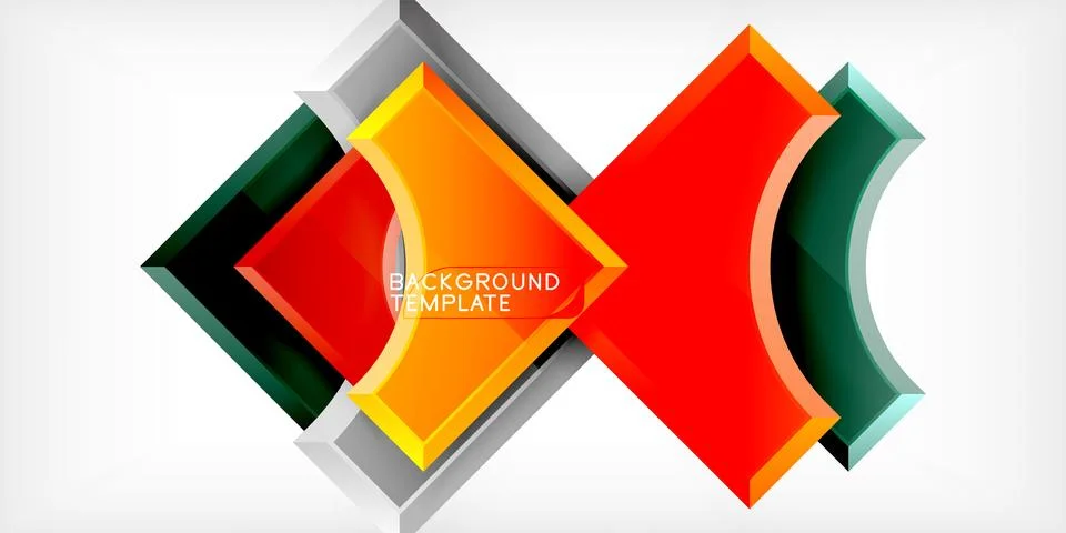 Square, arrow shapes with round elements Vector Illustration For Wallpaper Stock Illustration