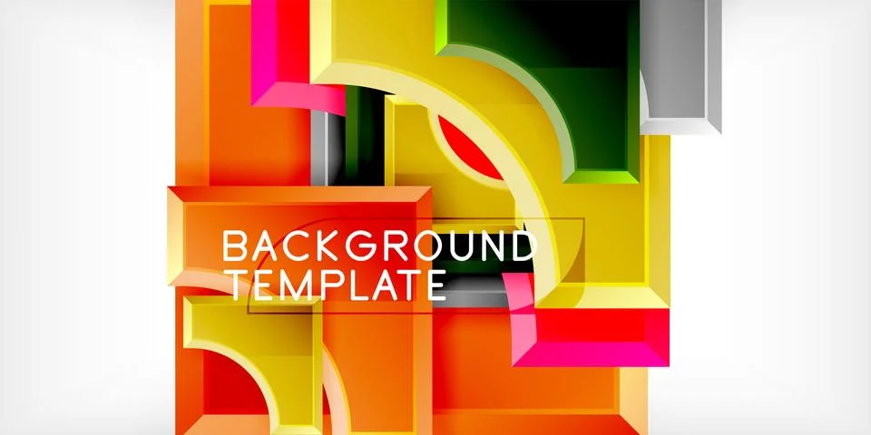 Square, arrow shapes with round elements Vector Illustration For Wallpaper Illustrazione stock