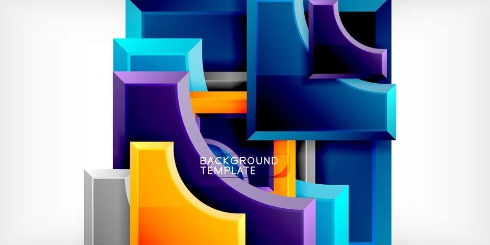 Square, arrow shapes with round elements Vector Illustration For Wallpaper Stock Illustration