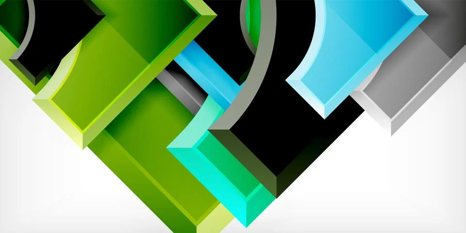 Square, arrow shapes with round elements Vector Illustration For Wallpaper Illustrazione stock