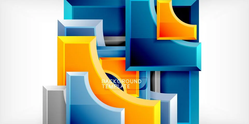 Square, arrow shapes with round elements Vector Illustration For Wallpaper Stock Illustration
