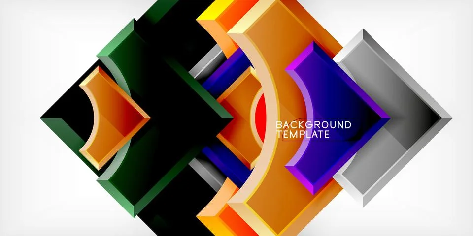 Square, arrow shapes with round elements Vector Illustration For Wallpaper Stock Illustration