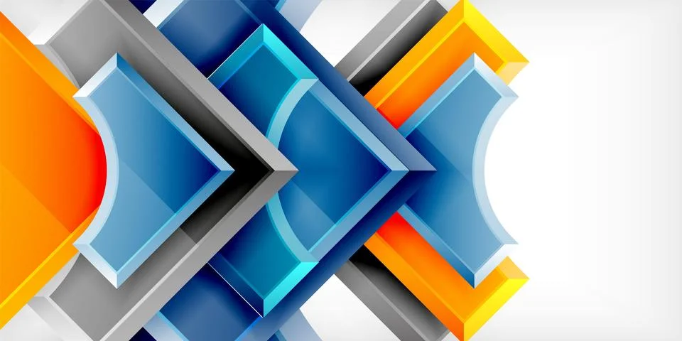 Square, arrow shapes with round elements Vector Illustration For Wallpaper Illustrazione stock