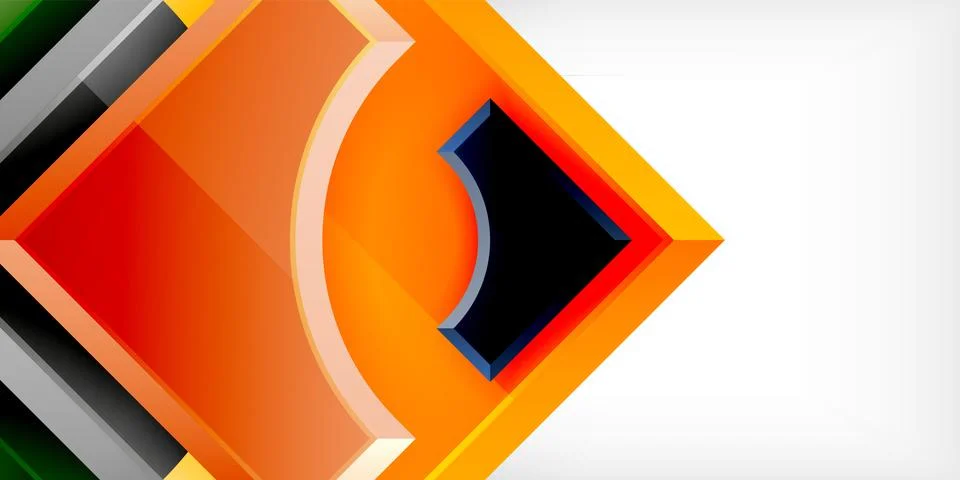 Square, arrow shapes with round elements Vector Illustration For Wallpaper Stock Illustration