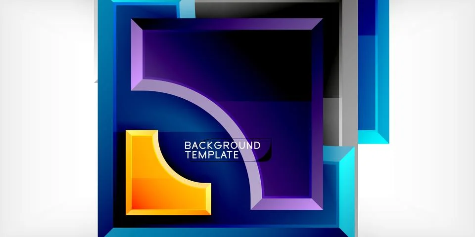 Square, arrow shapes with round elements Vector Illustration For Wallpaper Stock Illustration