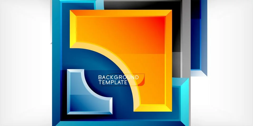 Square, arrow shapes with round elements Vector Illustration For Wallpaper Stock Illustration