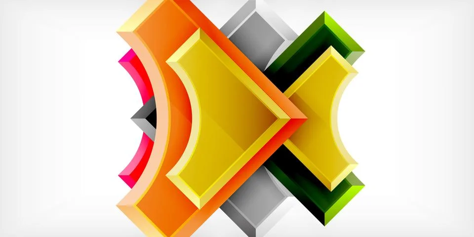 Square, arrow shapes with round elements Vector Illustration For Wallpaper Illustrazione stock