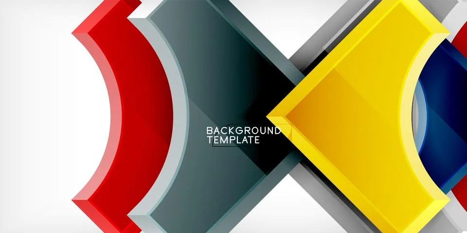 Square, arrow shapes with round elements Vector Illustration For Wallpaper Stock Illustration