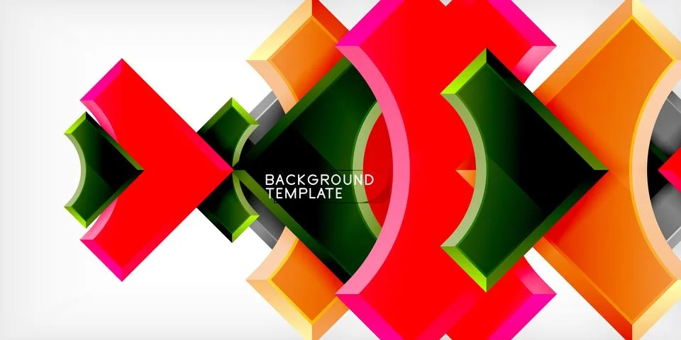 Square, arrow shapes with round elements Vector Illustration For Wallpaper Illustrazione stock