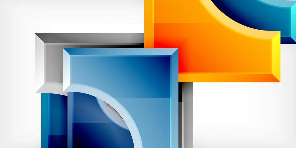 Square, arrow shapes with round elements Vector Illustration For Wallpaper Stock Illustration