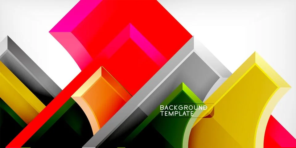 Square, arrow shapes with round elements Vector Illustration For Wallpaper Stock Illustration