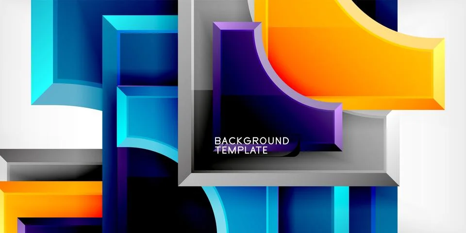 Square, arrow shapes with round elements Vector Illustration For Wallpaper Stock Illustration