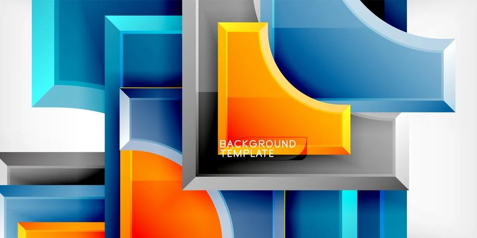 Square, arrow shapes with round elements Vector Illustration For Wallpaper Illustrazione stock