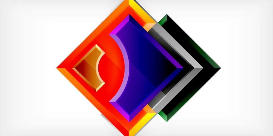 Square, arrow shapes with round elements Vector Illustration For Wallpaper 스톡 일러스트