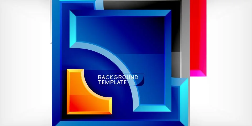 Square, arrow shapes with round elements Vector Illustration For Wallpaper Stock Illustration