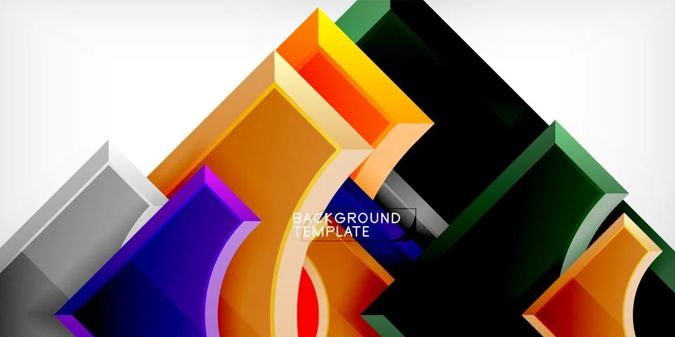 Square, arrow shapes with round elements Vector Illustration For Wallpaper Stock Illustration