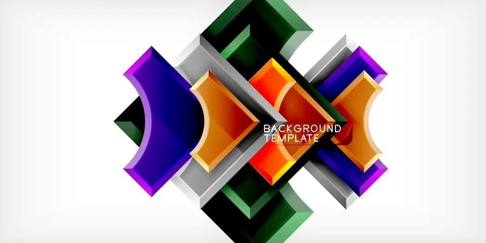 Square, arrow shapes with round elements Vector Illustration For Wallpaper Stock Illustration