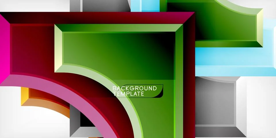 Square, arrow shapes with round elements Vector Illustration For Wallpaper Stock Illustration