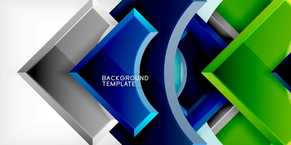 Square, arrow shapes with round elements Vector Illustration For Wallpaper Illustrazione stock