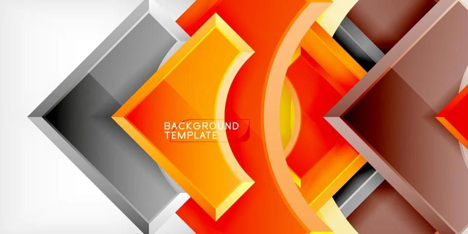 Square, arrow shapes with round elements Vector Illustration For Wallpaper Stock Illustration