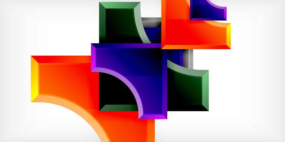 Square, arrow shapes with round elements Vector Illustration For Wallpaper Stock Illustration