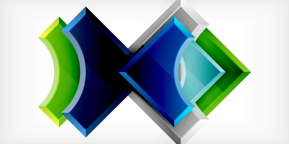 Square, arrow shapes with round elements Vector Illustration For Wallpaper Stock Illustration